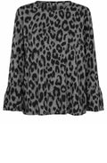 MaDia Steel Grey Animal Print Blouse