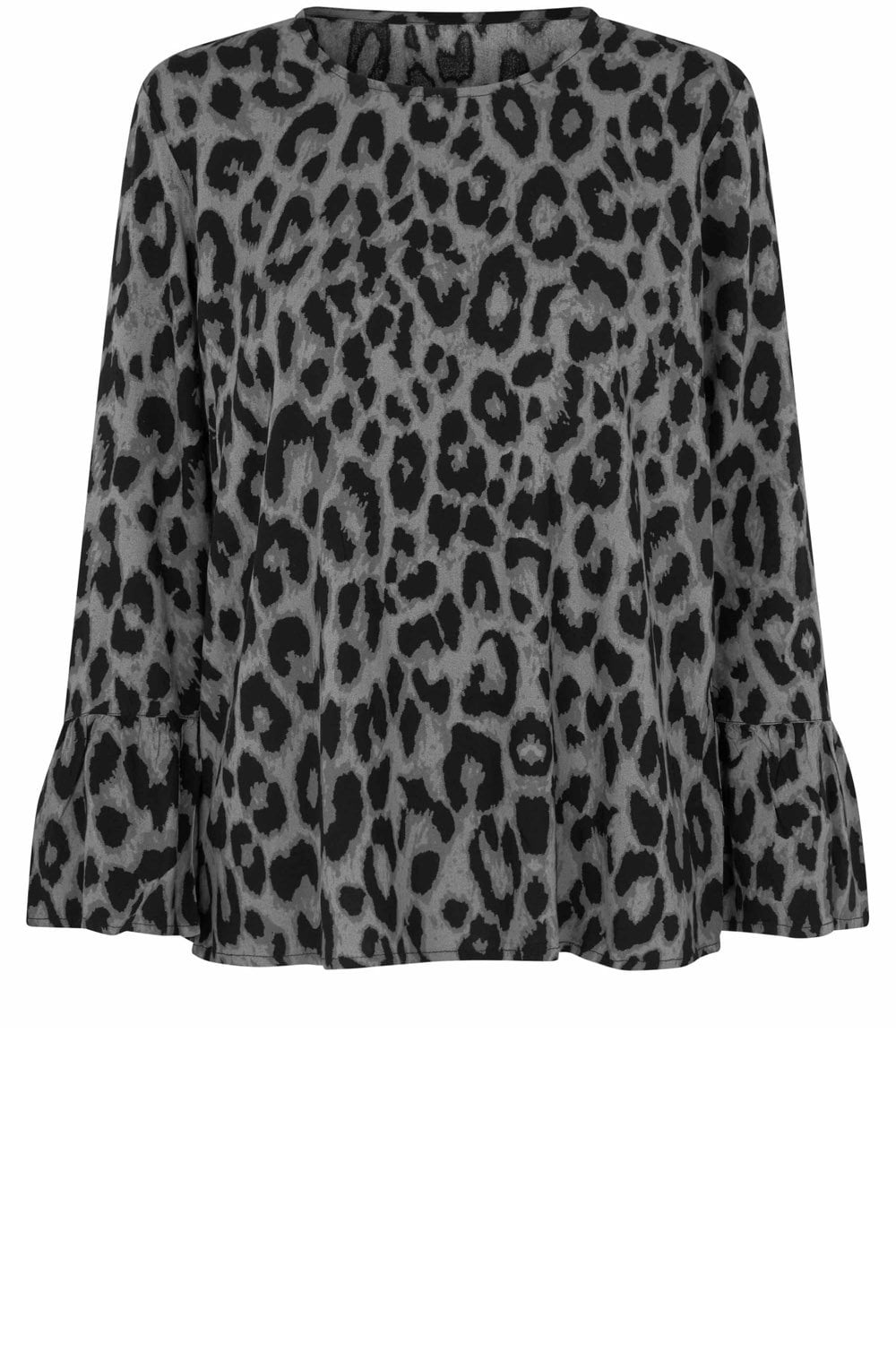 MaDia Steel Grey Animal Print Blouse