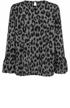 MaDia Steel Grey Animal Print Blouse