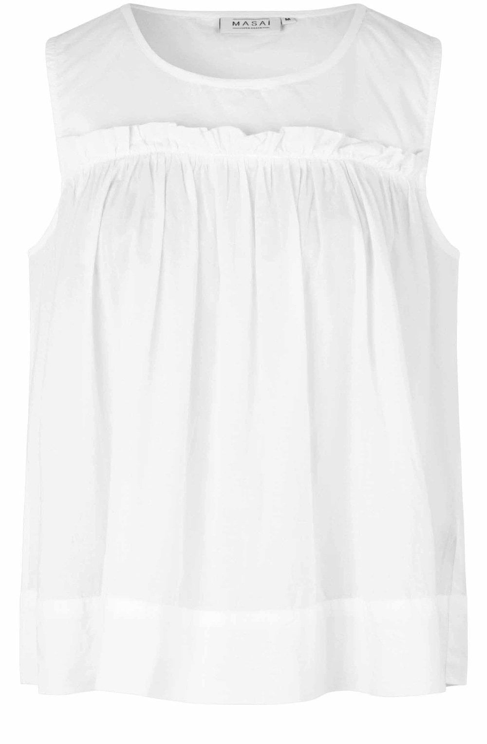 MaDina White Sleeveless Top