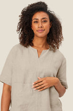 MaDolorea Natural Front Pocket Linen Blouse