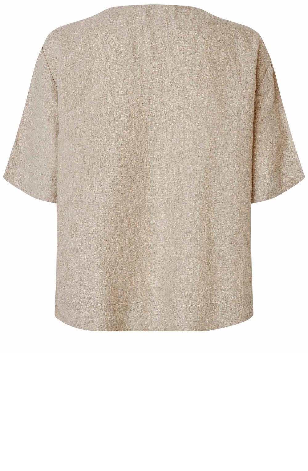 MaDolorea Natural Front Pocket Linen Blouse