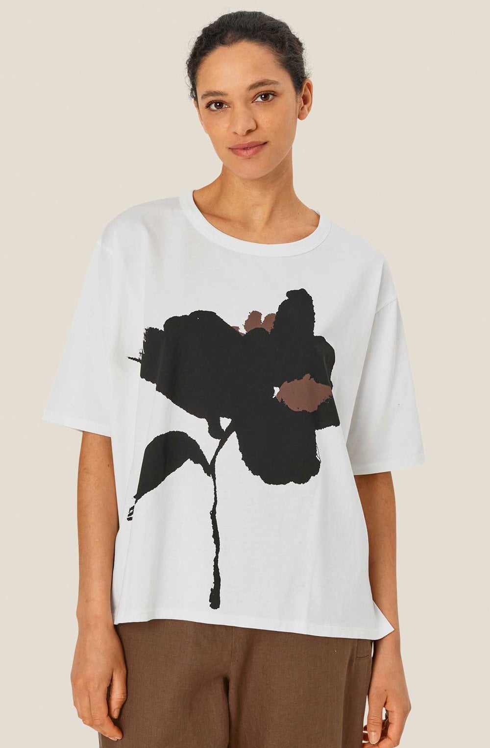 MaDoreann Floral Print Oversized T Shirt