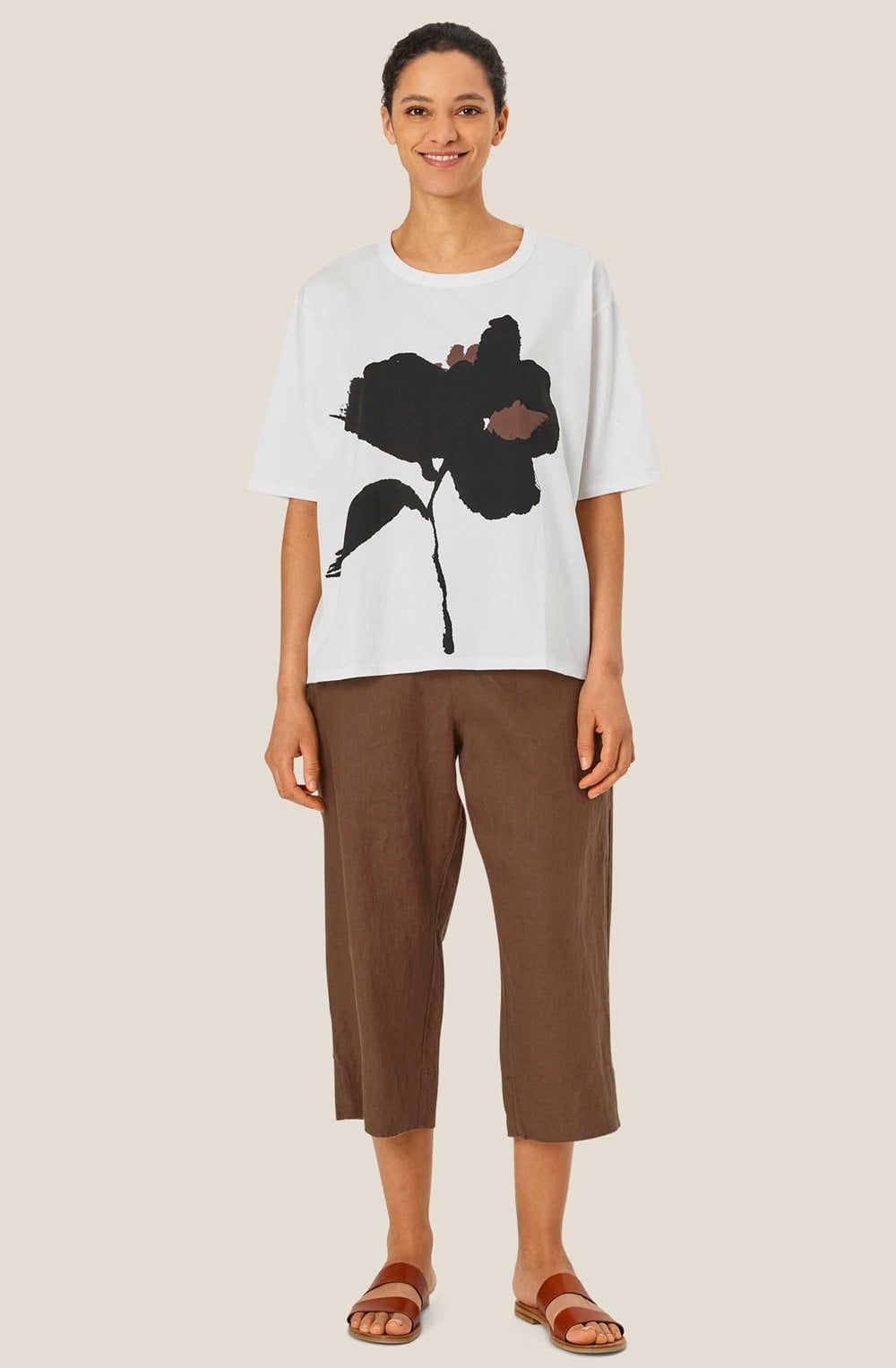 MaDoreann Floral Print Oversized T Shirt