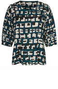 MaDorot Reflecting Pond Abstract Print Blouse