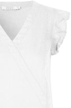 MaDua White Linen Ruffled Top
