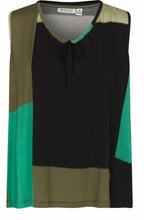 MaEdin Green Jersey Drawstring Neck Top