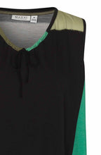 MaEdin Green Jersey Drawstring Neck Top