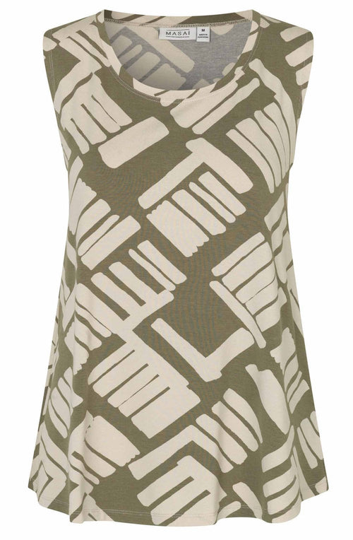 MaElisa Dusky Green Jersey Sleeveless Top