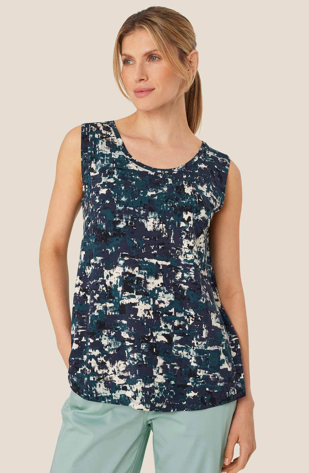 MaElisa Reflecting Pond Jersey Sleeveless Top