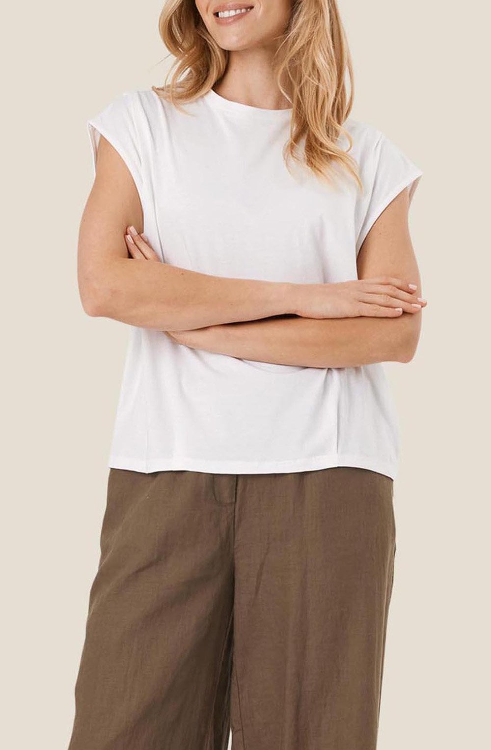 MaEllen White Jersey T Shirt