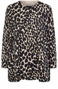 MaFana Black Animal Print Oversized Sweater