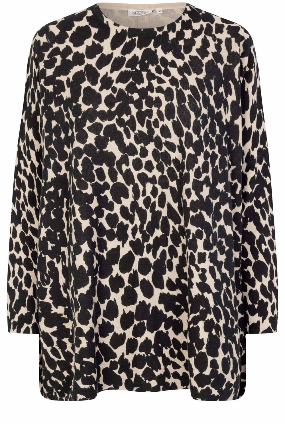 MaFana Black Animal Print Oversized Sweater