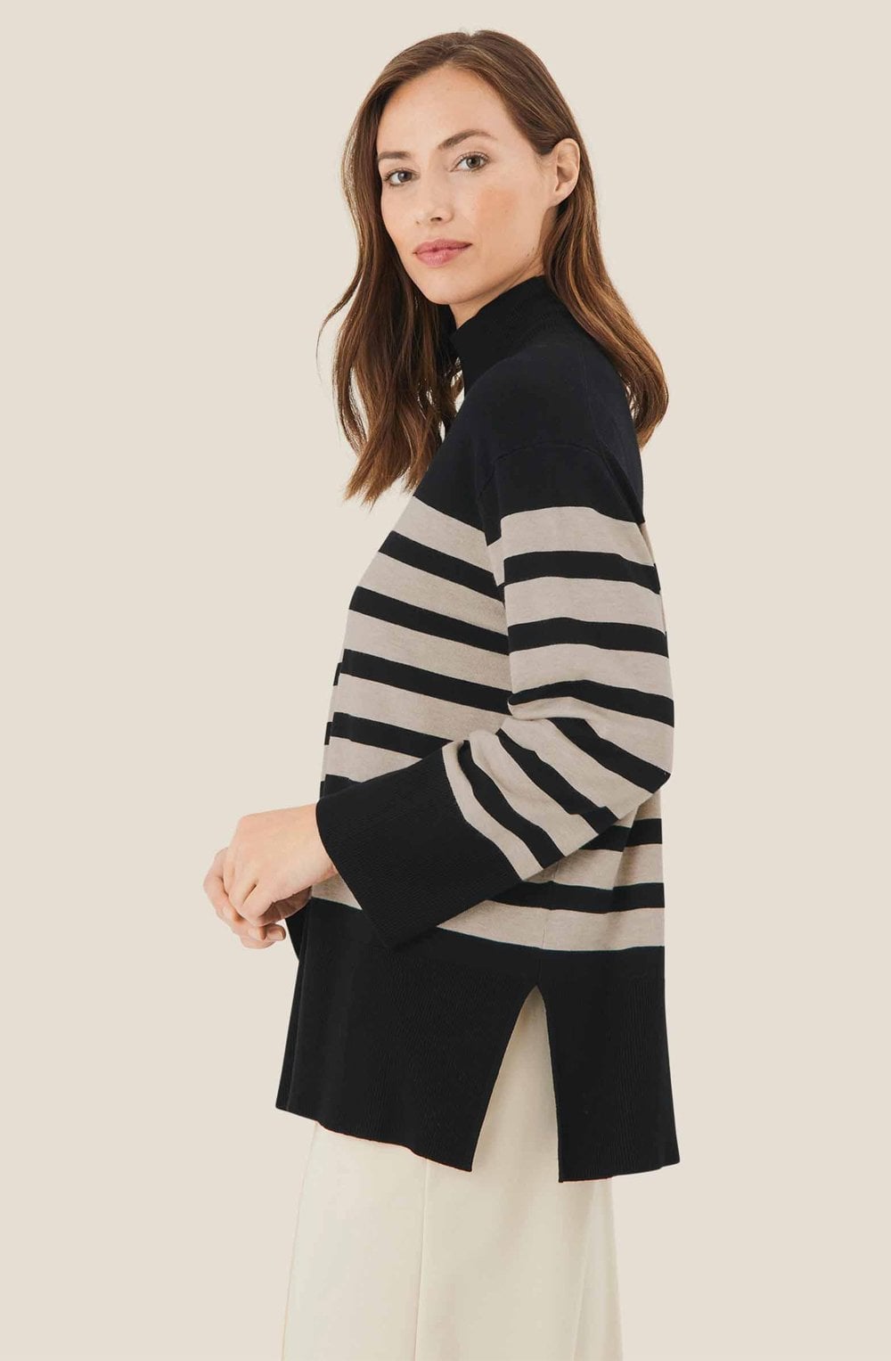 MaFasoni Black and Fog Striped Jumper
