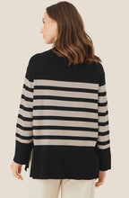 MaFasoni Black and Fog Striped Jumper