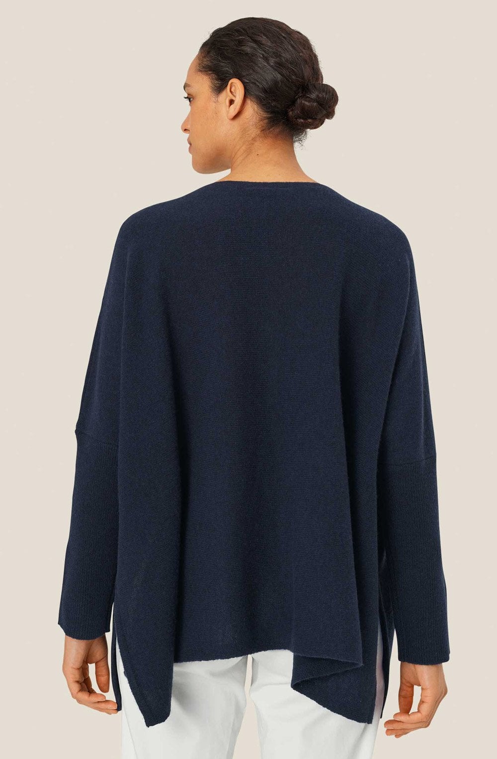 MaFayela Mood Indigo Side Split Oversized Jumper