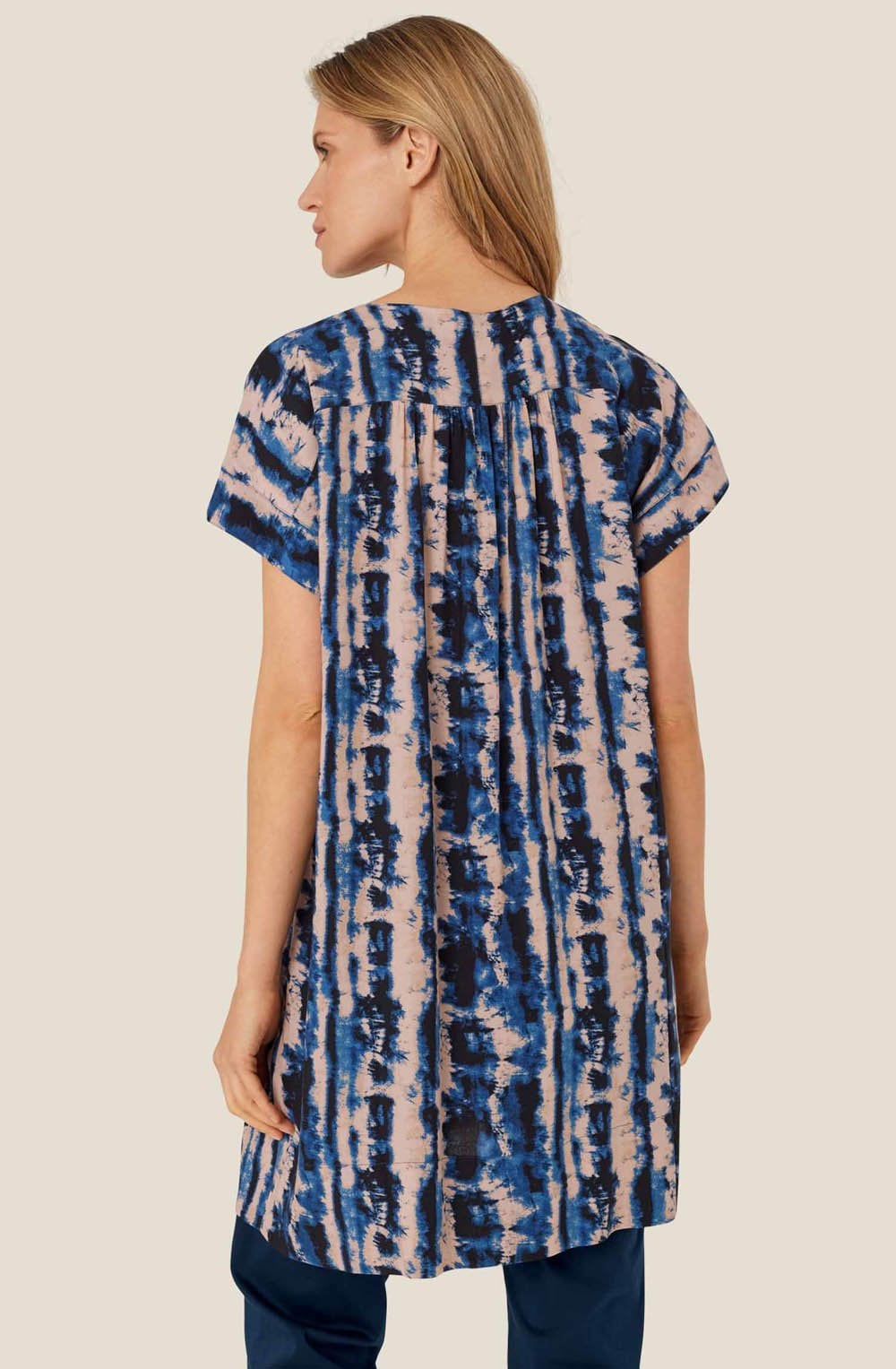 MaGolshan Navy Peony Tunic