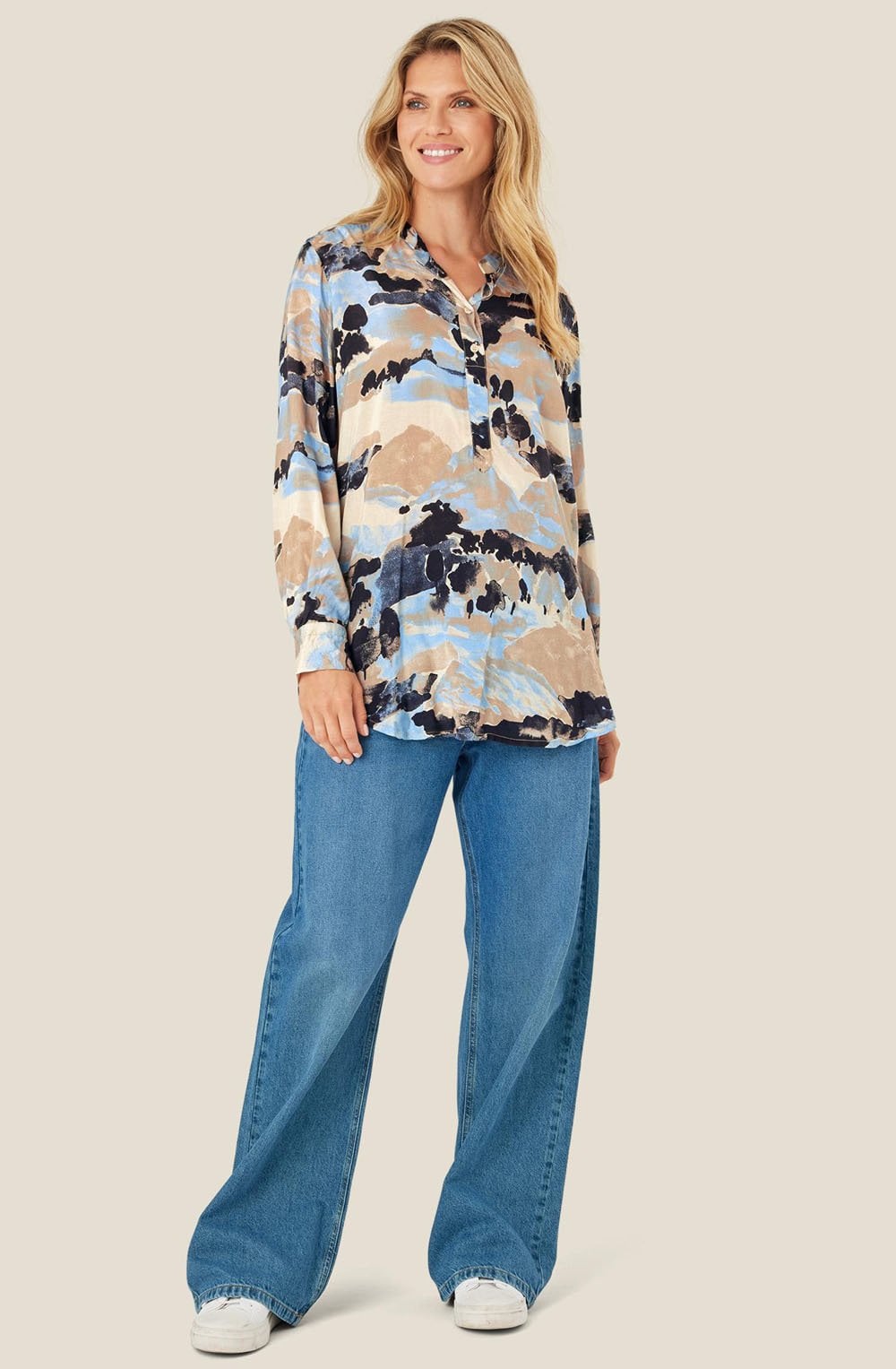 MaGraciela Steel Grey and Blue Tunic