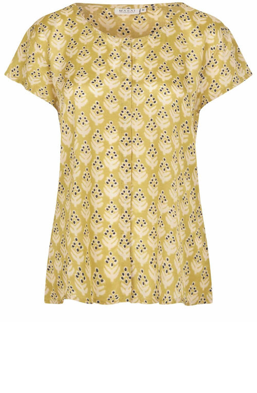MaIa Burnish Gold Buttoned Blouse