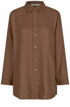 MaIdette Chestnut Oversized Linen Shirt