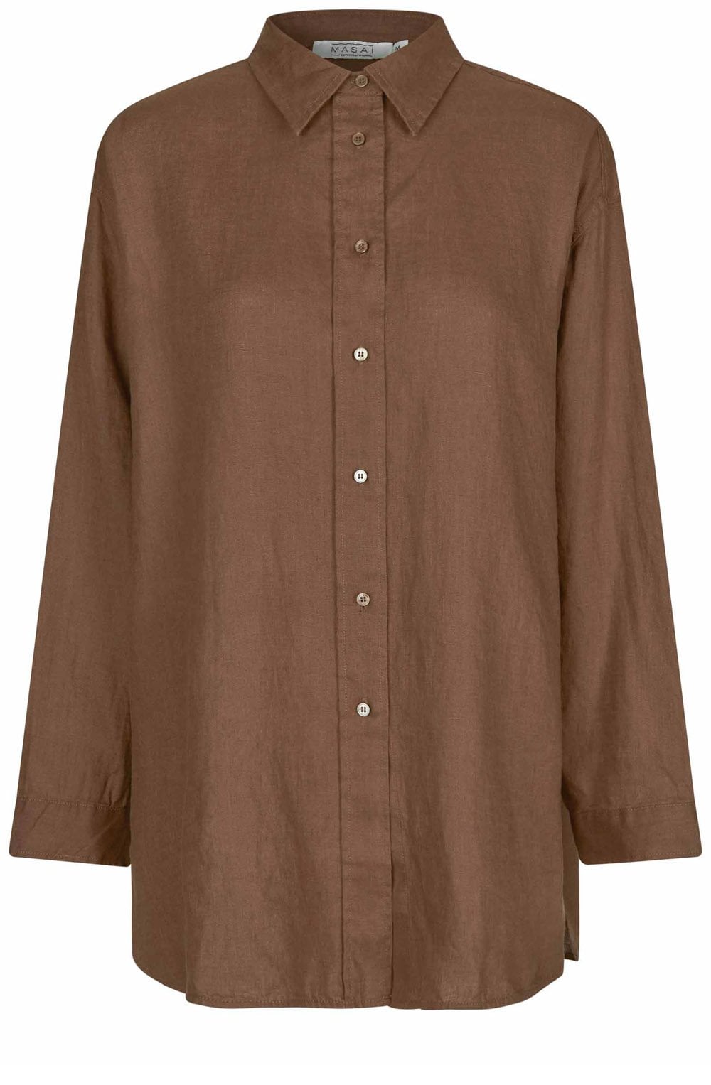MaIdette Chestnut Oversized Linen Shirt