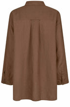 MaIdette Chestnut Oversized Linen Shirt