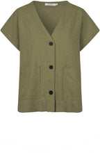 MaIdoro Dusky Green Linen Oversized Shirt