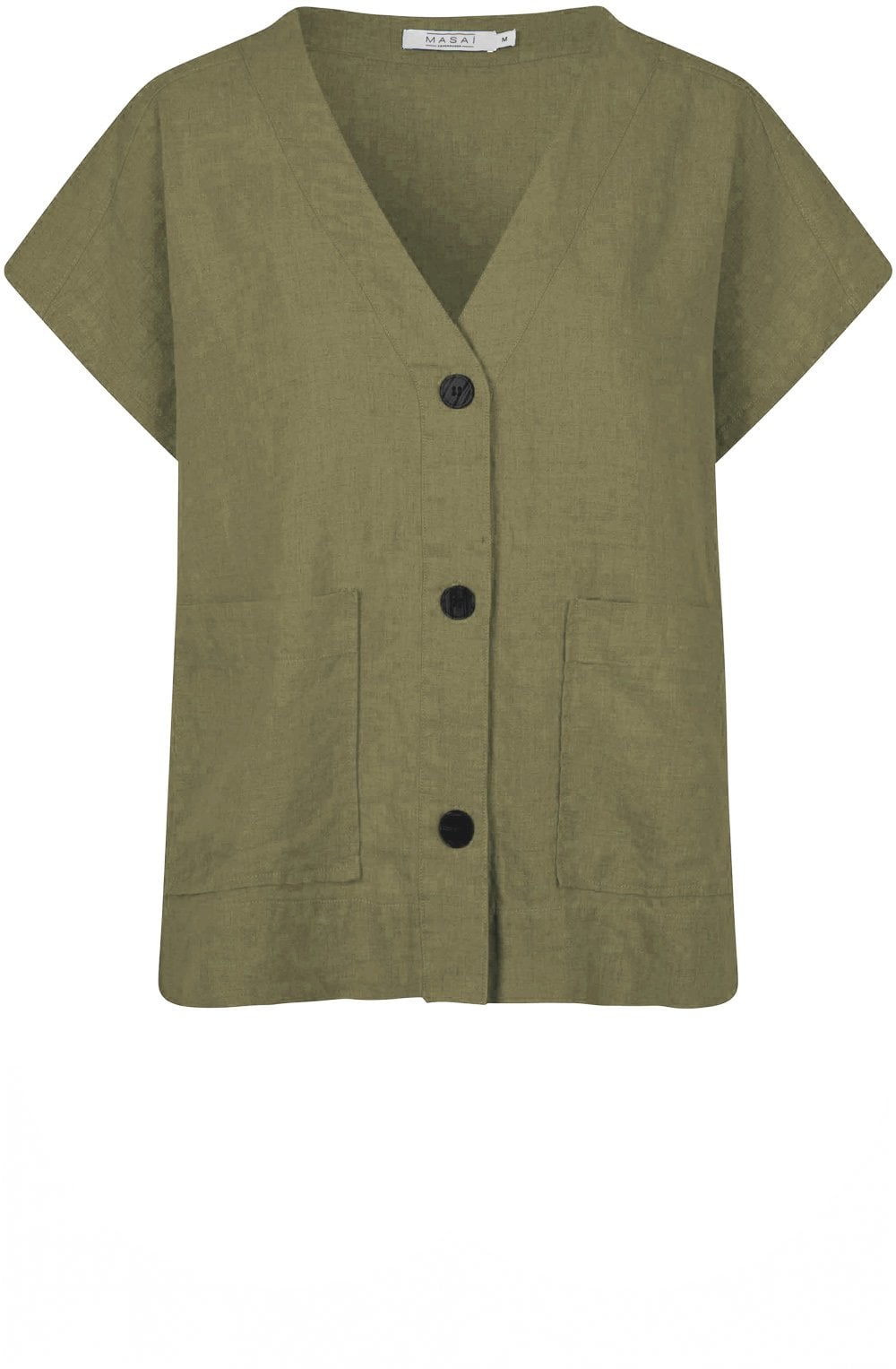 MaIdoro Dusky Green Linen Oversized Shirt