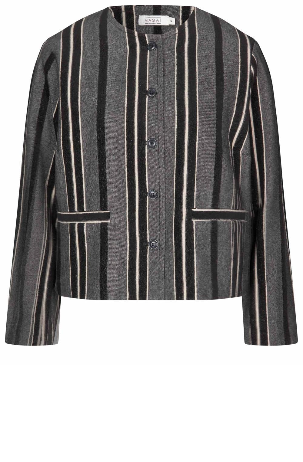 MaJasmiba Black and Grey Box Jacket
