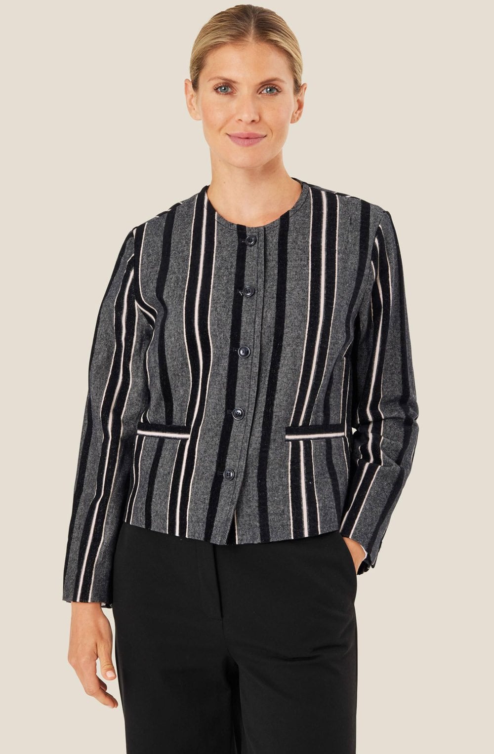MaJasmiba Black and Grey Box Jacket