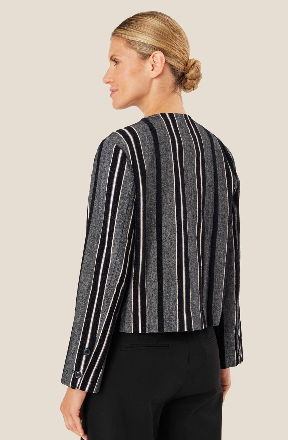 MaJasmiba Black and Grey Box Jacket