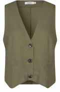 MaJordyn Dusky Green Linen Waistcoat