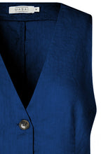 MaJordyn Navy Peony Linen Waistcoat