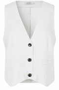 MaJordyn White Linen Wasitcoat