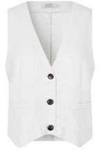 MaJordyn White Linen Wasitcoat