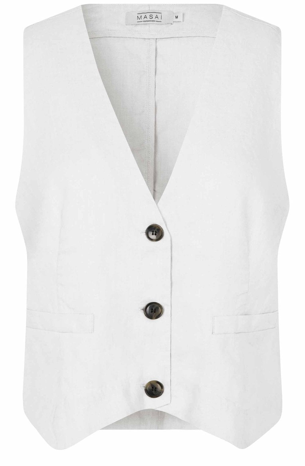 MaJordyn White Linen Wasitcoat