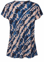 MaKallo Navy Peony V Neck Blouse