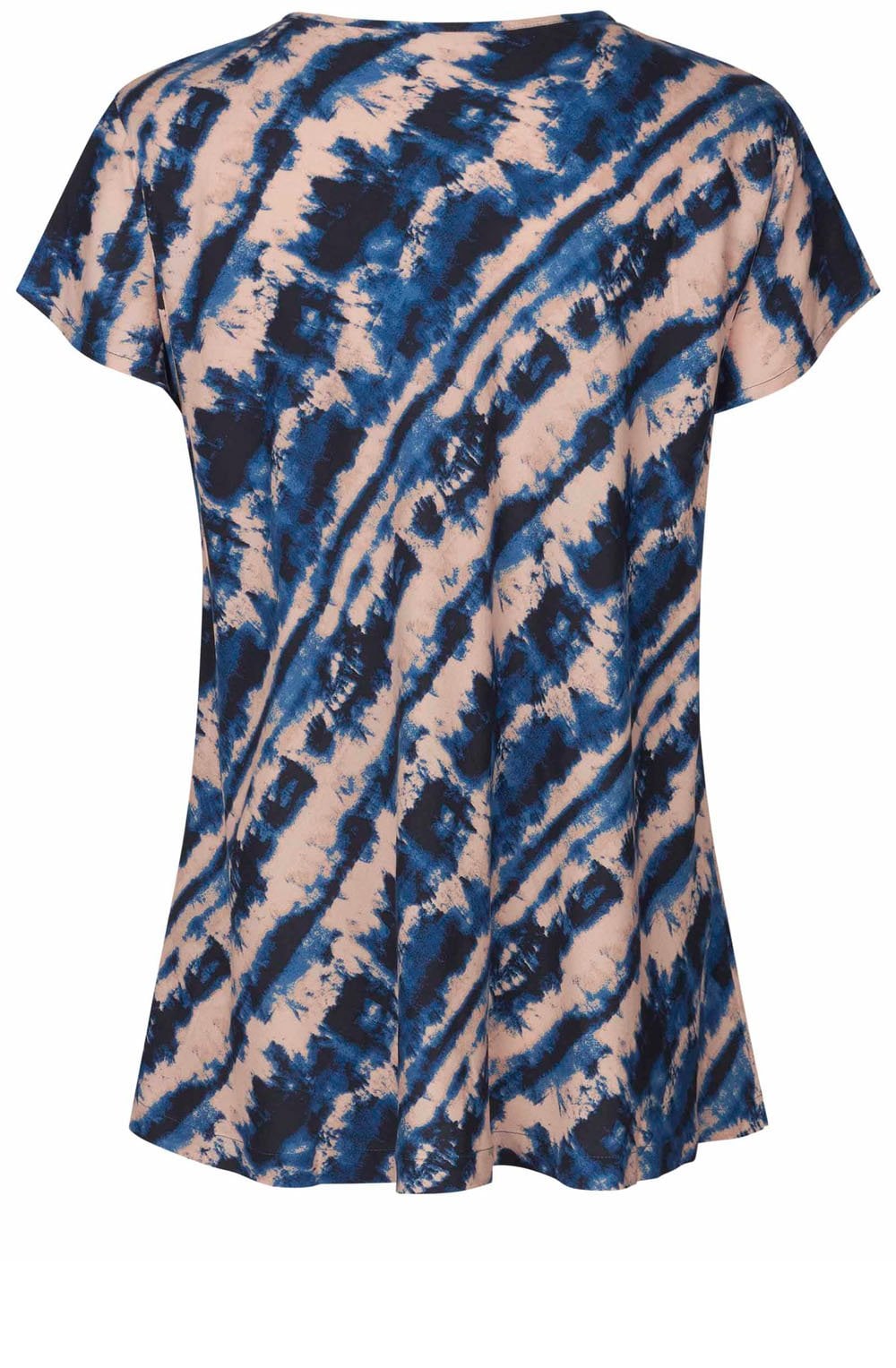 MaKallo Navy Peony V Neck Blouse