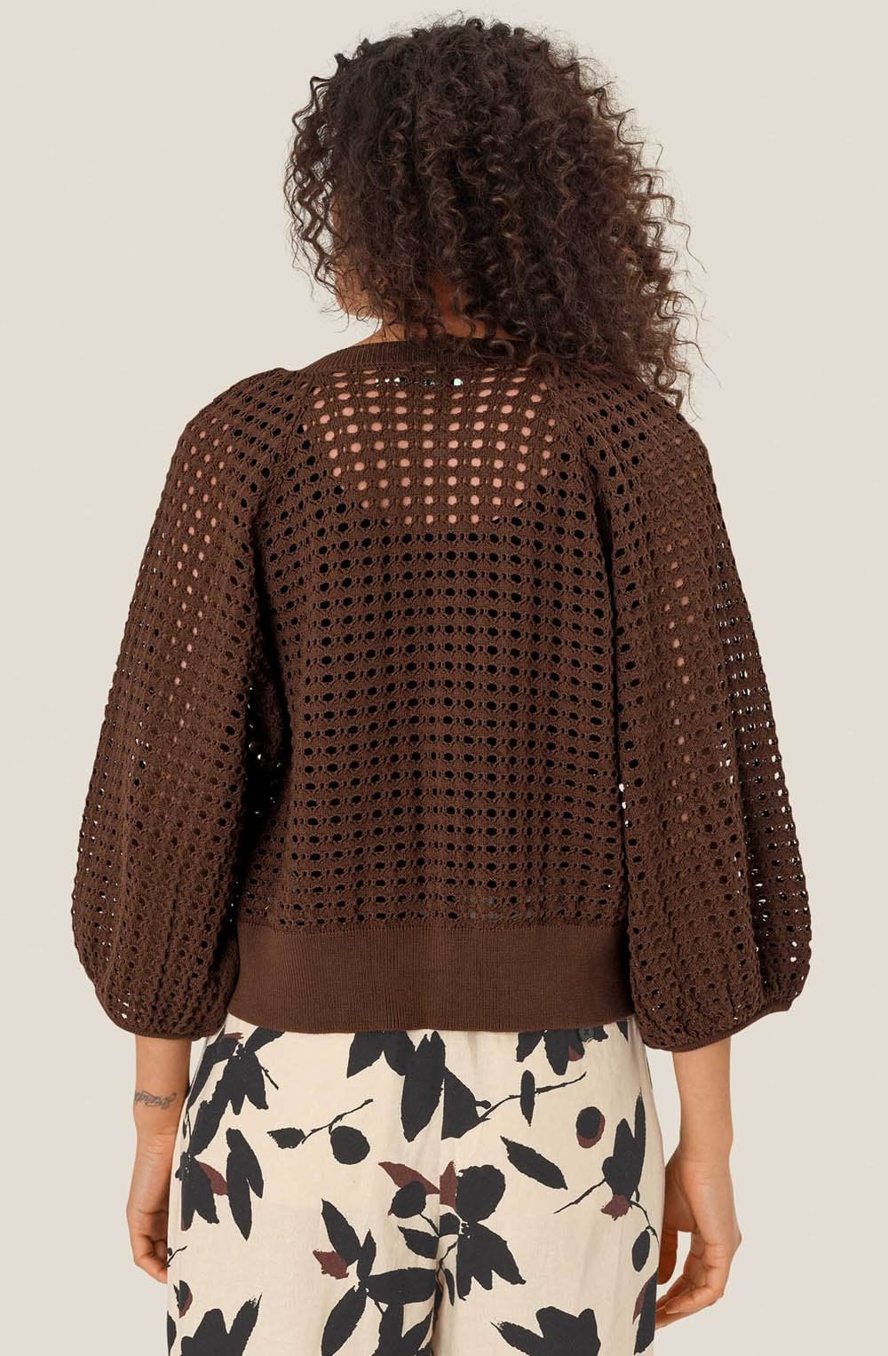 MaLakker Chestnut Open Weave Cardigan
