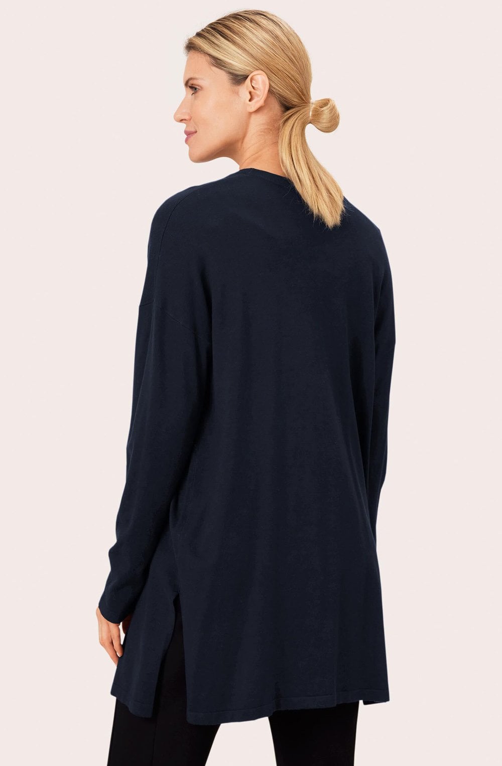 MaLon Maritime Blue Long Line Cardigan