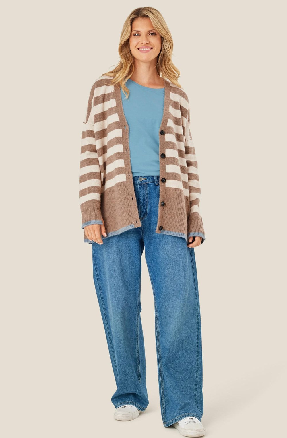 MaLuz Mink and Ashley Blue Cardigan