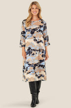 MaNabia Steel Grey and Blue Silk Touch Dress