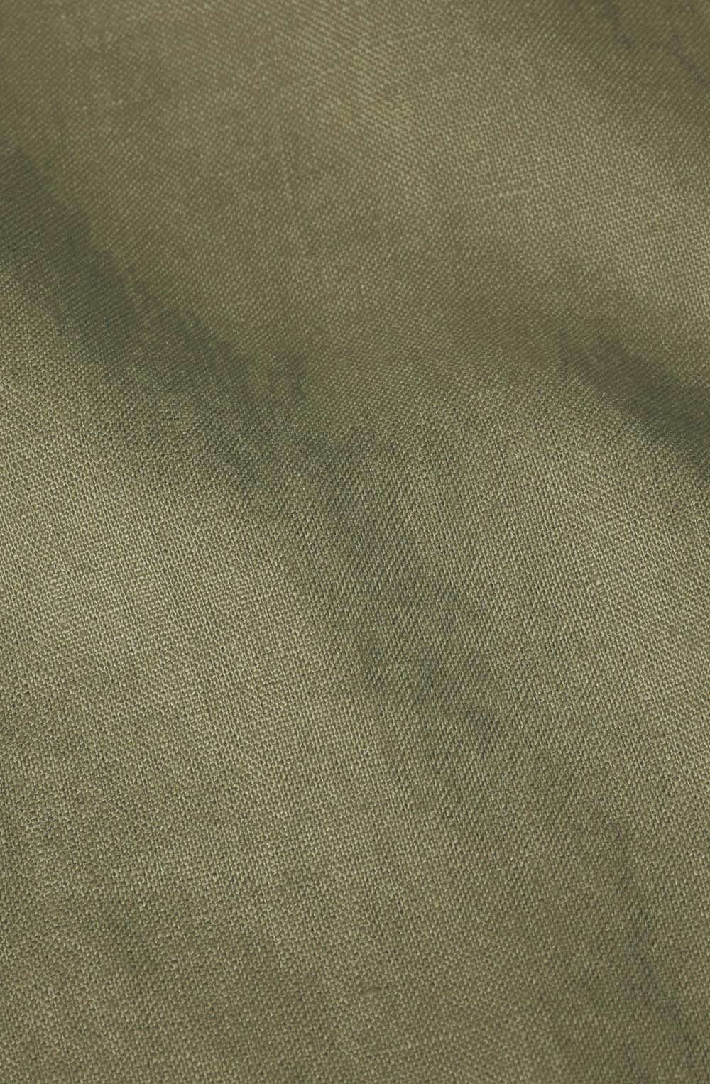MaNajan Dusky Green Ruffle Sleeve Linen Dress