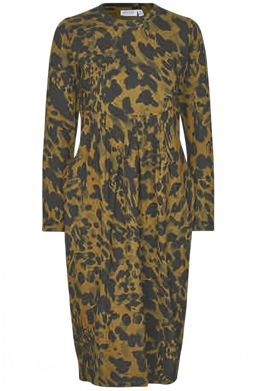 MaNamo Dijon Splodge Fitted Jersey Dress
