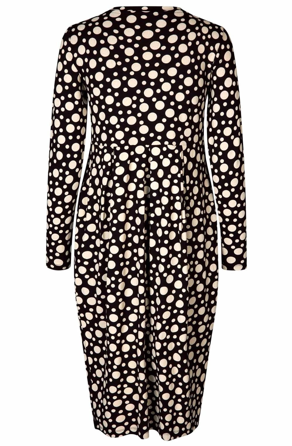 MaNamo Polka Dot Fitted Jersey Dress
