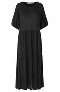 MaNancie Black Linen Mix Jersey Dress