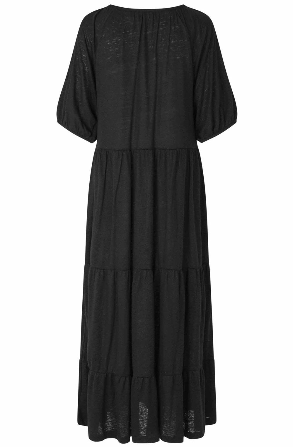 MaNancie Black Linen Mix Jersey Dress