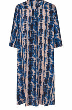 MaNantung Navy Peony Drawstring Neck Dress