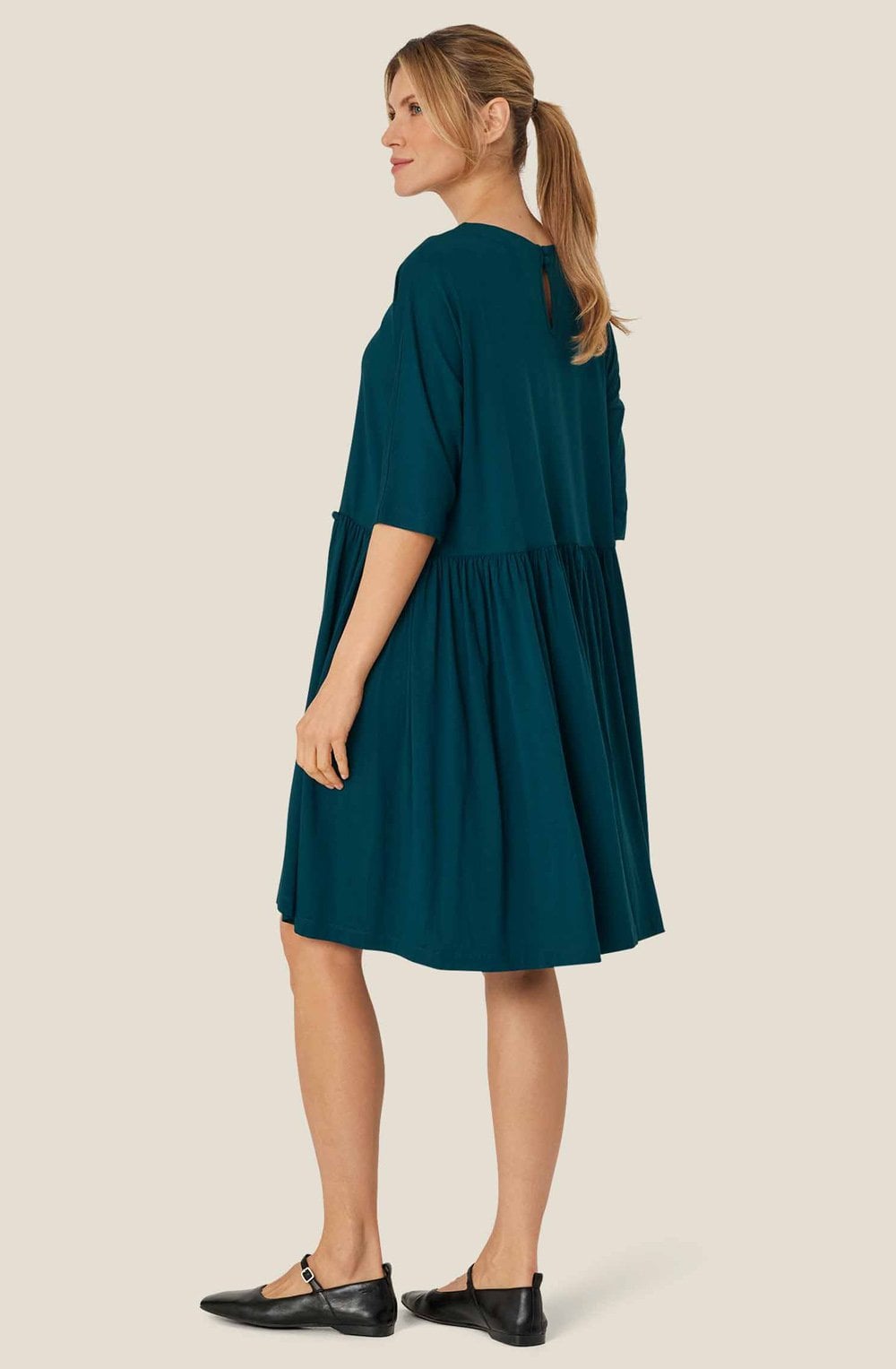 MaNarail Reflecting Pond Button Jersey dress