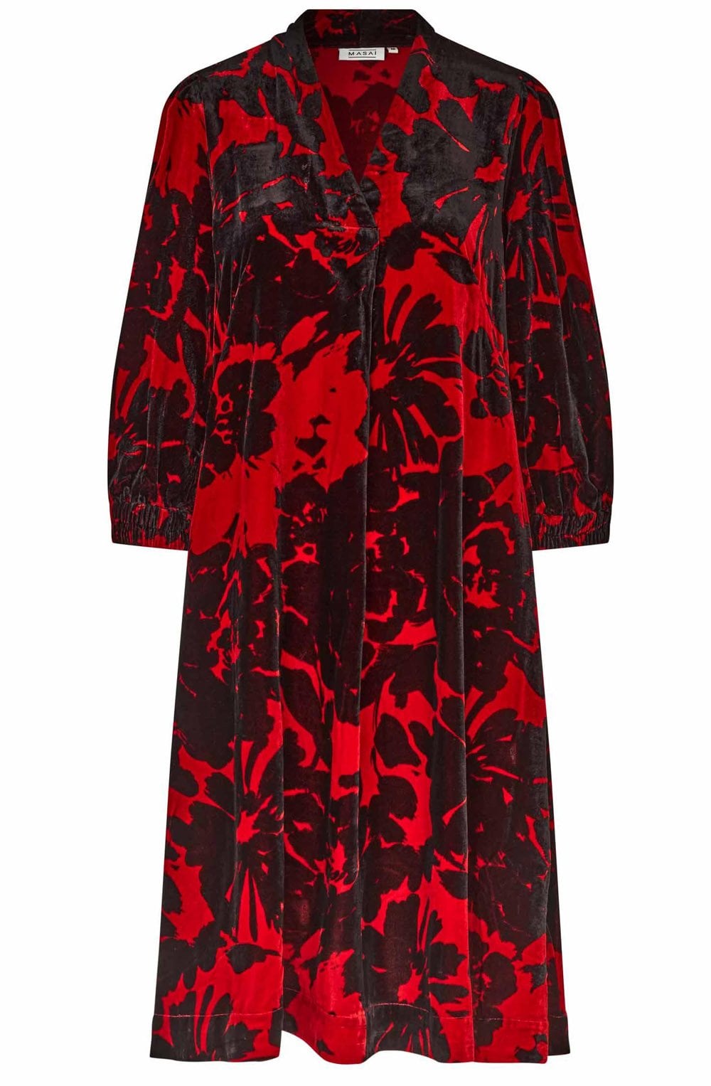 MaNejalu Scarlet Sage Velvet Dress